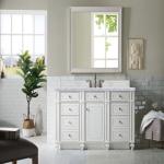 Bristol 60IN Single Vanity Bright White w/ 3 CM Carrara Marble Top