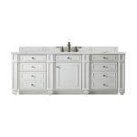 Bristol 60IN Single Vanity Bright White w/ 3 CM Ethereal Noctis Silestone Top