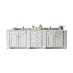 Bristol 72IN Double Vanity Bright White w/ 3 CM Ethereal Noctis Silestone Top