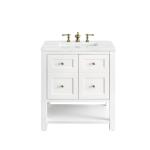Breckenridge 30IN Single Vanity Bright White w/ 3 CM Ethereal Noctis Top