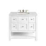 Breckenridge 36IN Single Vanity Bright White w/ 3 CM Eternal Jasmine Pearl Top