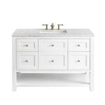 Breckenridge 48IN Single Vanity Bright White w/ 3 CM Eternal Jasmine Pearl Top
