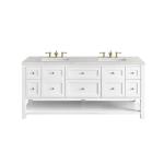 Breckenridge 72IN Double Vanity Bright White w/ 3 CM Eternal Jasmine Pearl Top