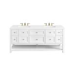 Breckenridge 72IN Double Vanity Bright White w/ 3 CM White Zeus Top