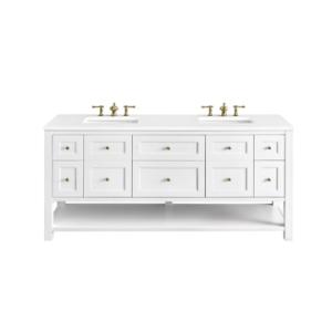 Breckenridge 72IN Double Vanity Bright White w/ 3 CM White Zeus Top