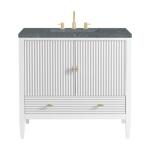 Myrrin 36IN Vanity Bright White w/ 3 CM Parisien Bleu Silestone Top