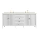 Myrrin 72IN Double Vanity Bright White w/ 3 CM Lime Delight Silestone Top