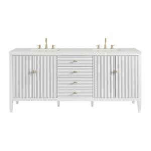 Myrrin 72IN Double Vanity Bright White w/ 3 CM Lime Delight Silestone Top