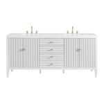 Myrrin 72IN Double Vanity Bright White w/ 3 CM White Zeus Silestone Top
