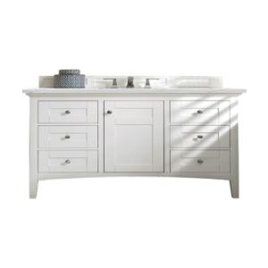 Palisades 48IN Single Vanity Bright White w/ 3 CM Ethereal Noctis Silestone Top