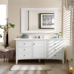 Palisades 48IN Single Vanity Bright White w/ 3 CM White Zeus Silestone Top