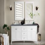 Palisades 72IN Double Vanity Bright White w/ 3 CM Charcoal Soapstone Silestone Top