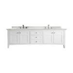 Palisades 72IN Double Vanity Bright White w/ 3 CM Ethereal Noctis Silestone Top