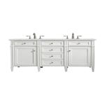 Brittany 60IN Double Vanity Bright White w/ 3 CM Ethereal Noctis Silestone Top