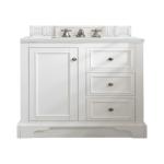 De Soto 30IN Single Vanity Bright White w/ 3 CM Ethereal Noctis Silestone Top