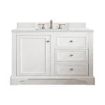De Soto 36IN Single Vanity Bright White w/ 3 CM Ethereal Noctis Silestone Top