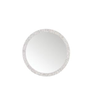 Callie 30IN Round Mirror White Mother of Pearl