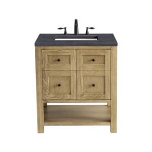Breckenridge 30IN Single Vanity Light Natural Oak w/ 3 CM Charcoal Soapstone Top