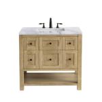Breckenridge 36IN Single Vanity Light Natural Oak w/ 3 CM Carrara Marble Top