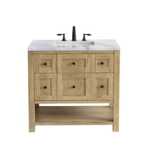 Breckenridge 36IN Single Vanity Light Natural Oak w/ 3 CM Carrara Marble Top