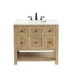 Breckenridge 36IN Single Vanity Light Natural Oak w/ 3 CM White Zeus Top