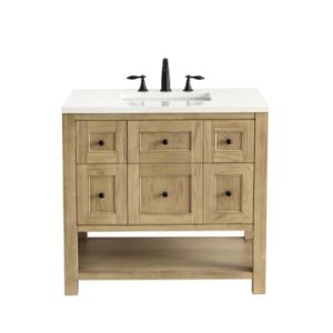 Breckenridge 36IN Single Vanity Light Natural Oak w/ 3 CM White Zeus Top