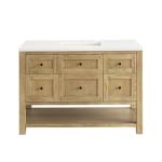 Breckenridge 48IN Single Vanity Light Natural Oak w/ 3 CM White Zeus Top