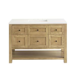 Breckenridge 48IN Single Vanity Light Natural Oak w/ 3 CM White Zeus Top