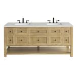 Breckenridge 72IN Double Vanity Light Natural Oak w/ 3 CM Eternal Jasmine Pearl Top