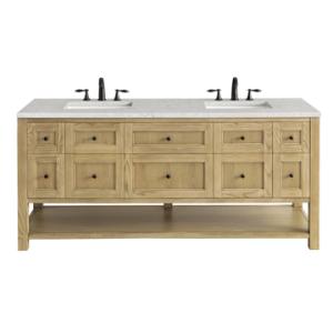 Breckenridge 72IN Double Vanity Light Natural Oak w/ 3 CM Eternal Jasmine Pearl Top