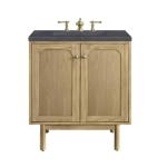 Laurent 30IN Single Vanity Light Natural Oak w/ 3 CM Charcoal Soapstone Top