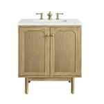 Laurent 30IN Single Vanity Light Natural Oak w/ 3 CM Ethereal Noctis Top