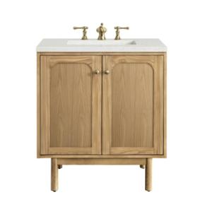 Laurent 30IN Single Vanity Light Natural Oak w/ 3 CM Lime Delight Top