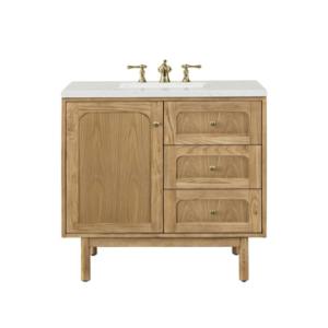 Laurent 36IN Single Vanity Light Natural Oak w/ 3 CM Lime Delight Top