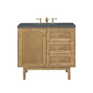 Laurent 36IN Single Vanity Light Natural Oak w/ 3 CM Parisien Bleu Top
