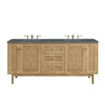 Laurent 72IN Double Vanity Light Natural Oak w/ 3 CM Parisien Bleu Top