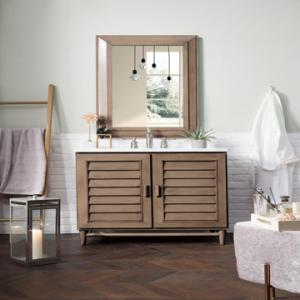 Portland 36IN Single Vanity Whitewashed Walnut w/ 3 CM Carrara Marble Top