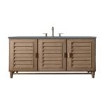Portland 48IN Single Vanity Whitewashed Walnut w/ 3 CM Cala Blue Silestone Top