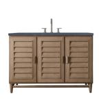 Portland 48IN Single Vanity Whitewashed Walnut w/ 3 CM Charcoal Soapstone Silestone Top