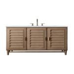 Portland 48IN Single Vanity Whitewashed Walnut w/ 3 CM Ethereal Noctis Silestone Top