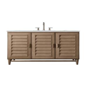 Portland 48IN Single Vanity Whitewashed Walnut w/ 3 CM Ethereal Noctis Silestone Top
