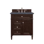 Brittany 30IN Single Vanity Burnished Mahogany w/ 3 CM Charcoal Soapstone Silestone Top
