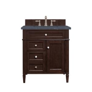 Brittany 30IN Single Vanity Burnished Mahogany w/ 3 CM Charcoal Soapstone Silestone Top