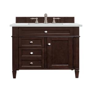Brittany 30IN Single Vanity Burnished Mahogany w/ 3 CM Ethereal Noctis Silestone Top