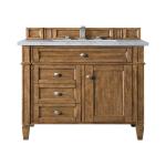 Brittany 30IN Single Vanity Saddle Brown w/ 3 CM Eternal Jasmine Pearl Silestone Top