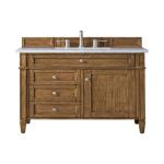 Brittany 36IN Single Vanity Saddle Brown w/ 3 CM Eternal Jasmine Pearl Silestone Top