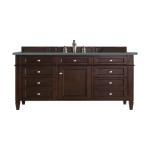 Brittany 48IN Single Vanity Burnished Mahogany w/ 3 CM Cala Blue Silestone Top