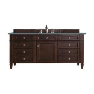 Brittany 48IN Single Vanity Burnished Mahogany w/ 3 CM Cala Blue Silestone Top
