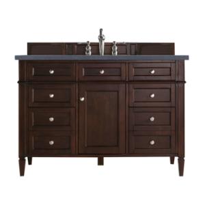 Brittany 48IN Single Vanity Burnished Mahogany w/ 3 CM Charcoal Soapstone Silestone Top
