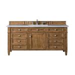 Brittany 48IN Single Vanity Saddle Brown w/ 3 CM Carrara Marble Top